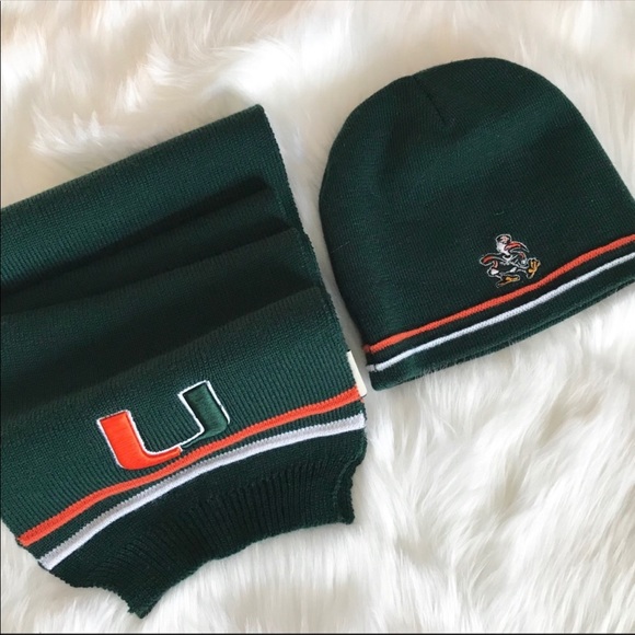 Other - Miami Hurricanes Hat Scarf Set